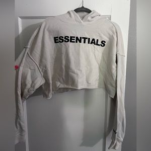 Essentials cut to crop hoodie